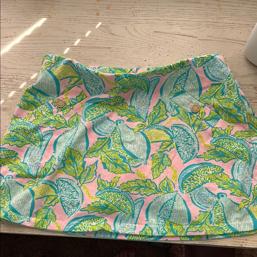 Floral Print Skort - Pink and Green